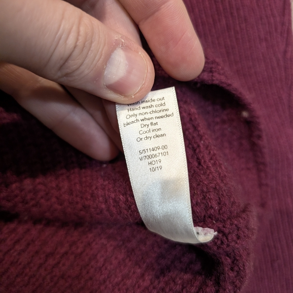 Athleta Turin Wool Women's S Burgundy Sweater Wool/Cashmere Blend - Picture 5 of 7